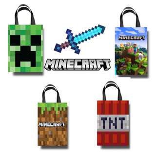 15 sacolas personalizadas no tema minecraft no tamanho pequeno 16x4x10cm