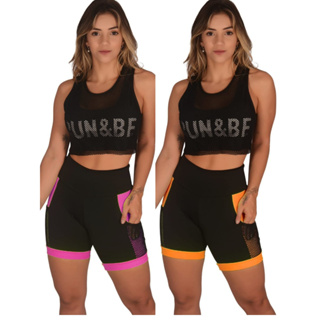 Kit 2 bermuda short fitness academia em Oferta na Shopee