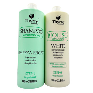 Kit BioLiso White 1L Escova Progressiva Selagem 0% Formol Semi-Definitiva Selagem Térmica Thyrre