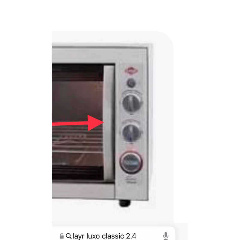 Puxador Em Inox Do Forno Layr Luxo Classic 2.4 29,5x36 Cms