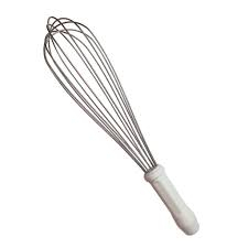 BATEDOR TIPO PERA 30 CM DE INOX 304 INOXIDAVEL COM CABO BRANCO DE POLIETILENO JA COM NOTA FISCAL