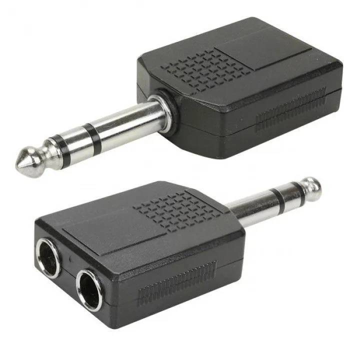 Plug Adaptador P10 Macho Stereo X 2 P10 Femea Stereo Duplo em Oferta na Shopee