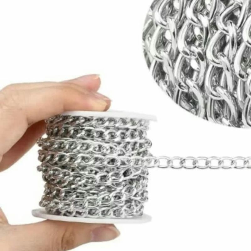 5 Metros Corrente Alumínio  Elo 9mm Para Bijuterias Bolsas