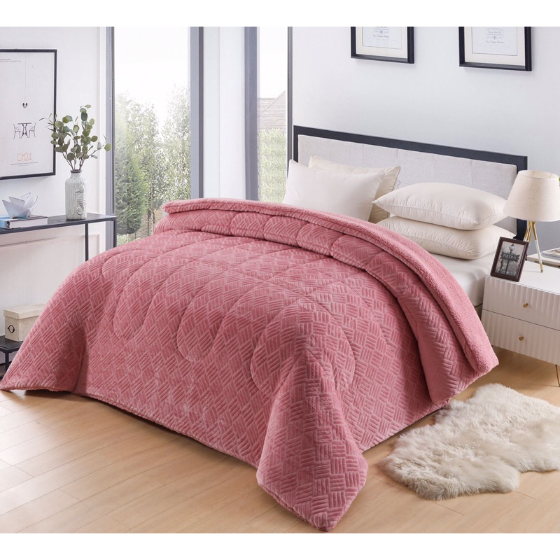 Coberdrom Casal Queen Dupla Face Manta e Sherpa Pele de Carneiro Peludo