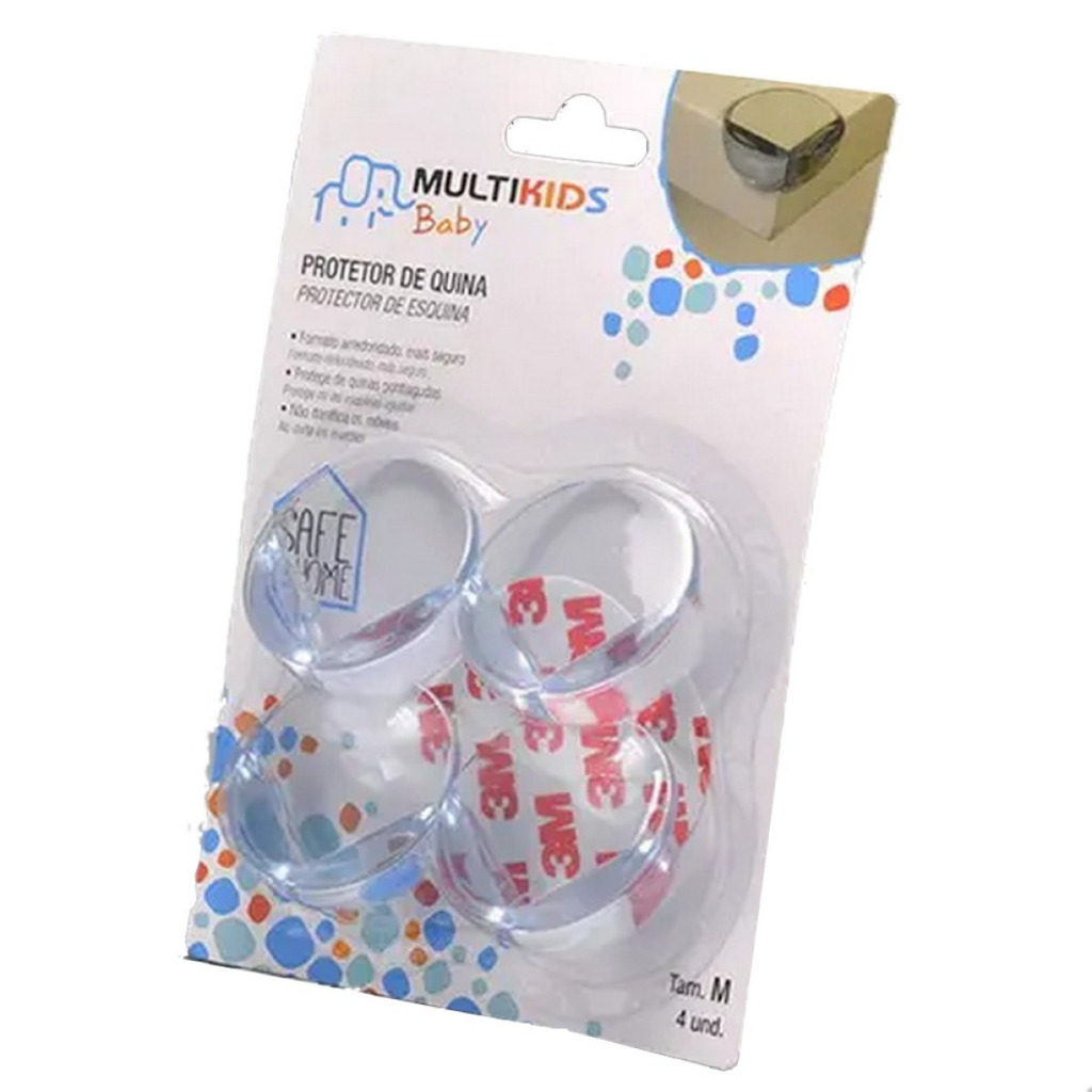 Kit 04 Protetor Canto Alto Para Bebe Quina Mesa Cantoneira