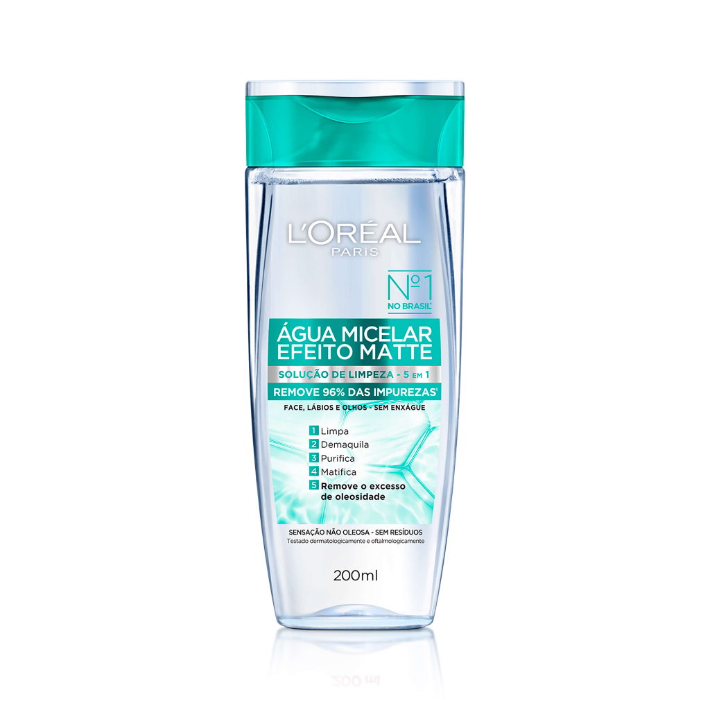 Água Micelar Loreal Paris Limpeza Facial Efeito Matte 200ml - Beauty