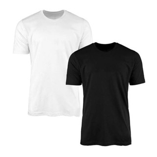 KIT 2 Camisetas 100% algodão manga curta Lisa basica malha 100% algodão penteada