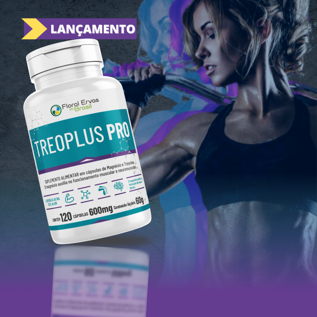 Magnesio L-Treonato Treoplus pro Contém Cloreto de Magnésio e Treonina 600 mg - 60 Cápsulas