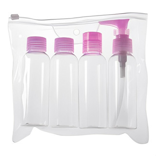 Kit Viagem 4 frasco 100ml spray shampoo creme hidratante portátil