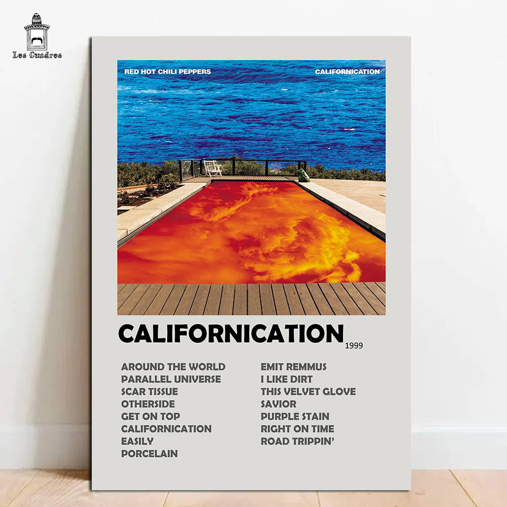 Quadro Placa Decorativa Red Hot Chili Peppers Californication em MDF 28x20cm
