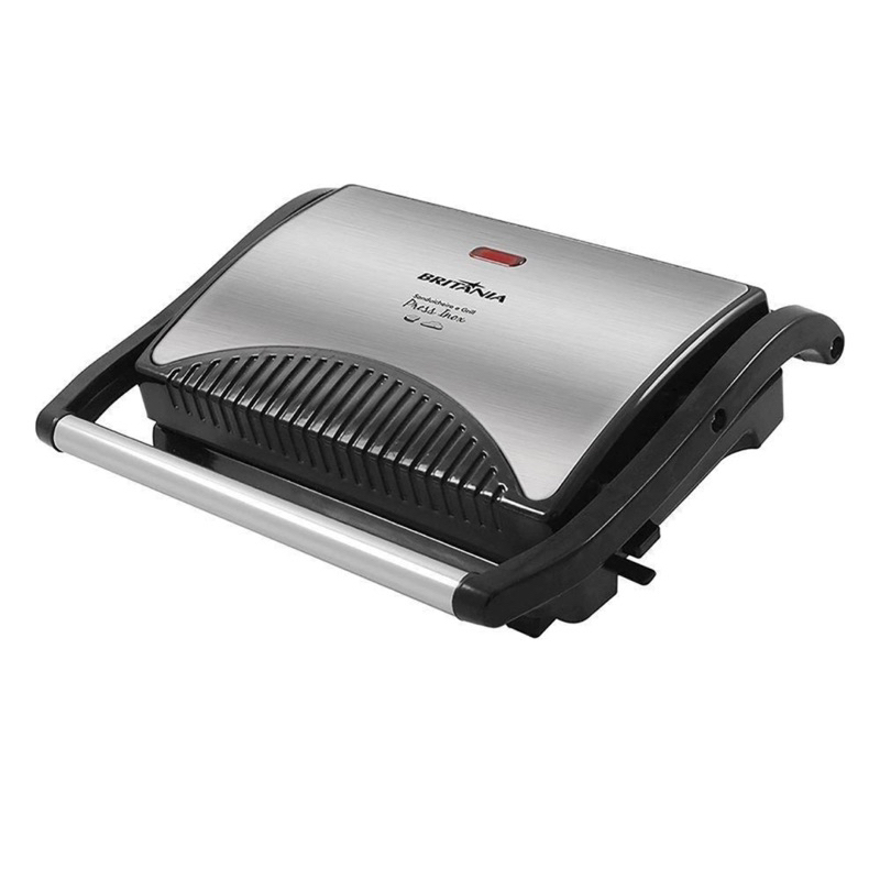 Sanduicheira e grill, Press inox, Preto, Britânia