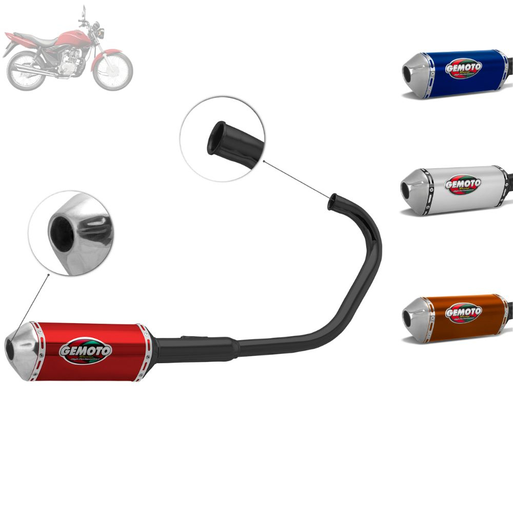 Escapamento Escape Gemoto Racing 3 Trioval Para Moto Fan 125 2009  2010 2011 2012 2013 2014 2015