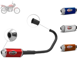 Escapamento Escape Gemoto Racing 3 Trioval Para Moto Fan 125 2009 2010 2011 2012 2013 2014 2015