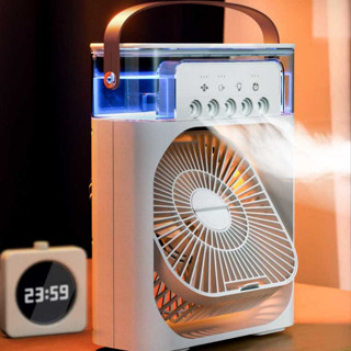 Refrigerador De Ar Ventilador Umidificador Portátil Com Led Reservatório De Água Led Usb