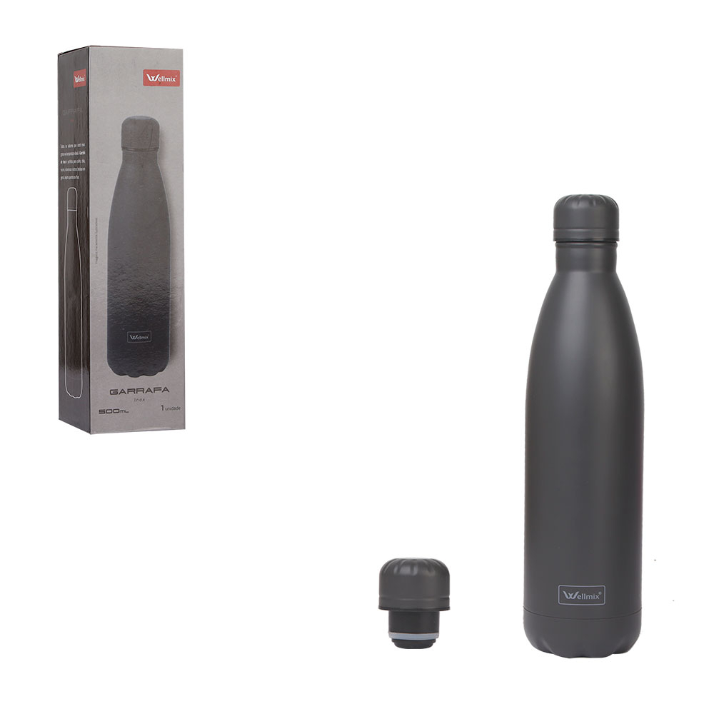 Garrafa Térmica Água Squeeze 500ml Aço Inox Academia Café Suco