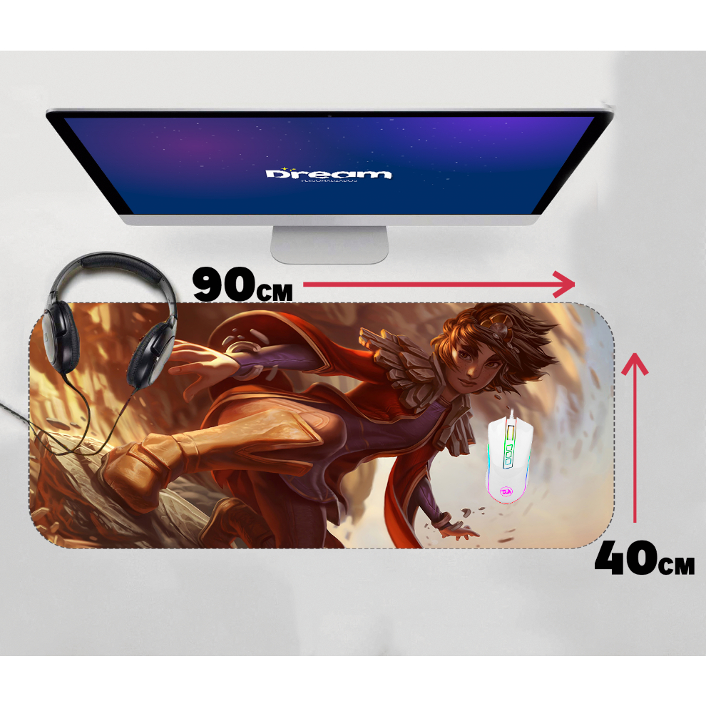Mouse Pad Gamer Taliyah League of Legends LOL Extra Grande 90x40 Personalizado borda costurada mousepad