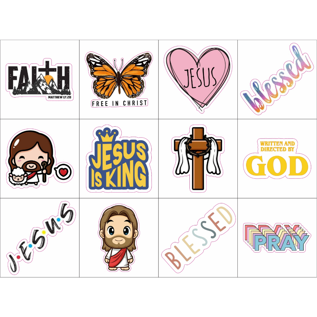 50x Stickers Adesivos Colante Jesus Religiosos Biblia — imagem 2 de 2