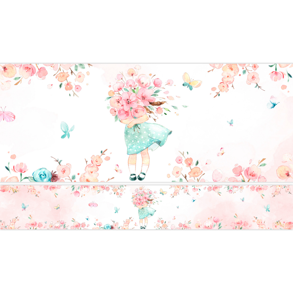 Kit 11 Faixas Decorativas Quarto de Menina Aquarela