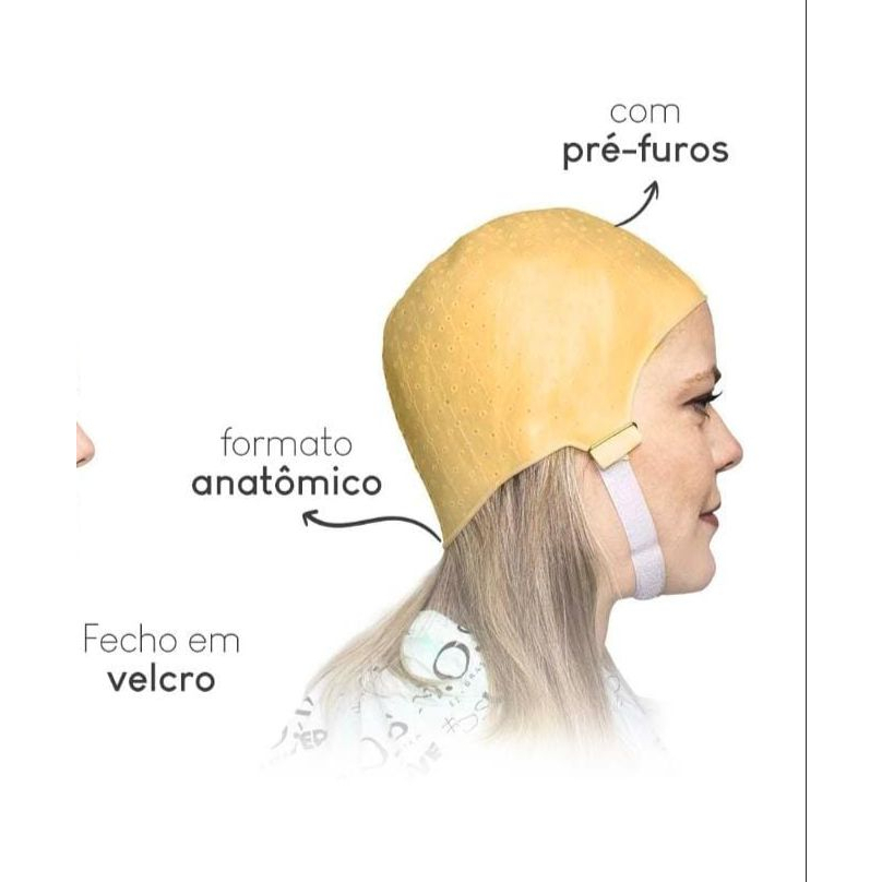 Touca de Silicone para Mechas luzes com Regulagem 750 furos