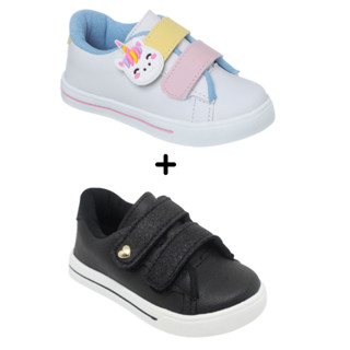 kit 2 tênis Infantil Feminino versátil barato perfeito para passeios e escola