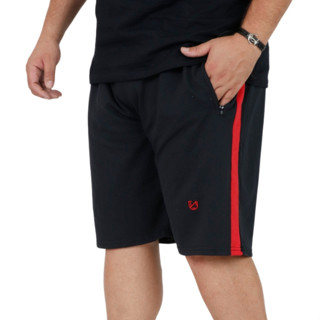 Bermuda Shorts Moletom Listra Masculina Plus Size Com Bolso