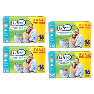 Fralda CALÇA Adulto KIT 4 Pacotes Tamanho P/M e G/XG Lifree Super Conforto