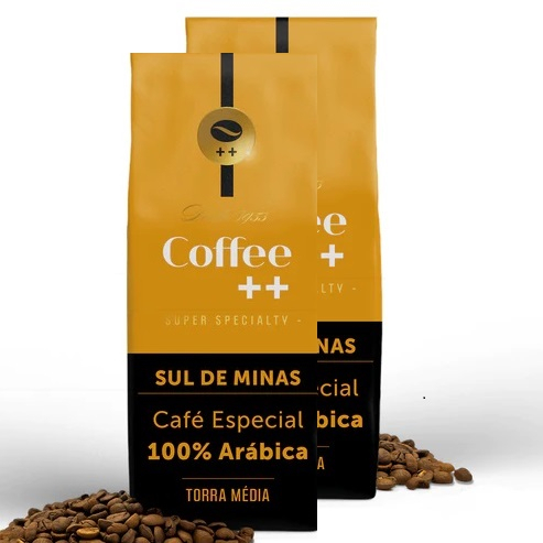 Kit 2 unidades Café Especial em Grãos Sul de Minas Coffee Mais 100% Arábica 2x 250g em Oferta na Shopee