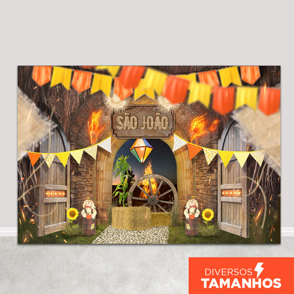 Fundo Fotográfico São João Em Tecido FJN-109 em Oferta na Shopee