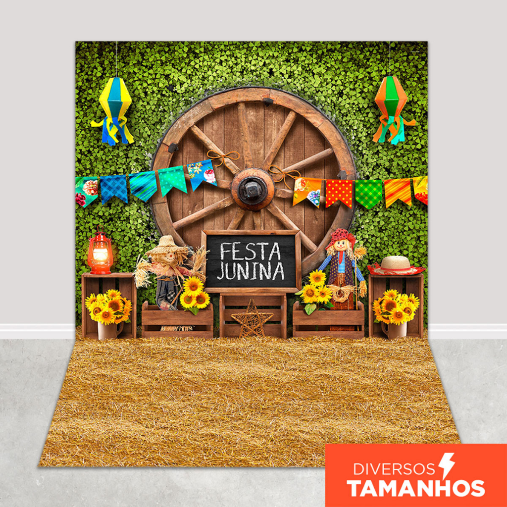 Fundo Fotográfico Festa Junina Bandeirinhas Em Tecido FJN-100 em Oferta na Shopee
