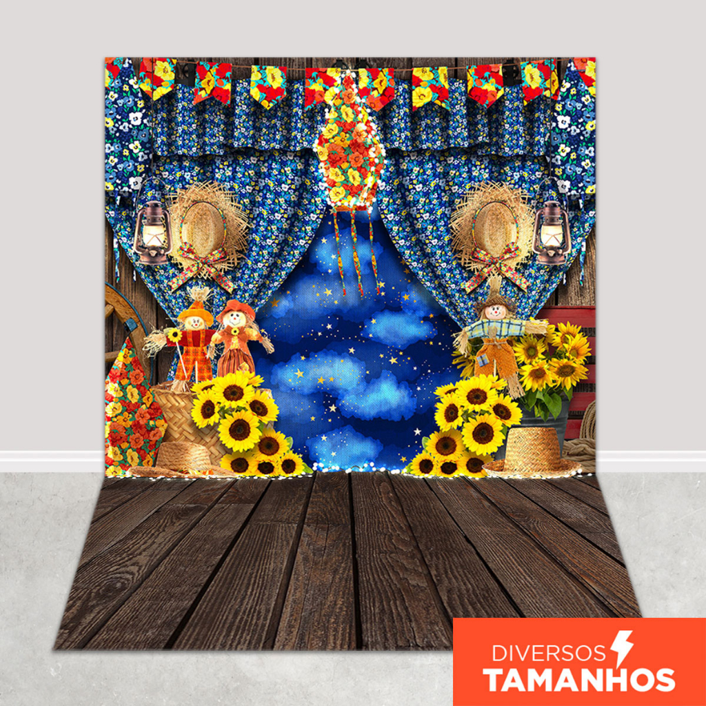 Fundo Fotográfico Festa Junina Caipira Em Tecido FJN-113 em Oferta na Shopee