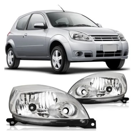 FAROL FORD KA MASCARA CROMADA 2008 2009 2010 2011 2012 2013 2014