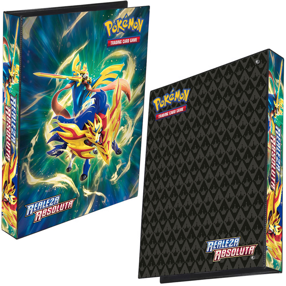 Pasta Fichário Álbum PokéMon Espada e Escudo Realeza Absoluta 4 Argolas Capa Dura