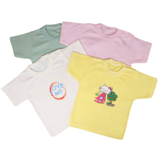 Camiseta Infantil Kit C/2 Bebê Básica Com Transfer Menina