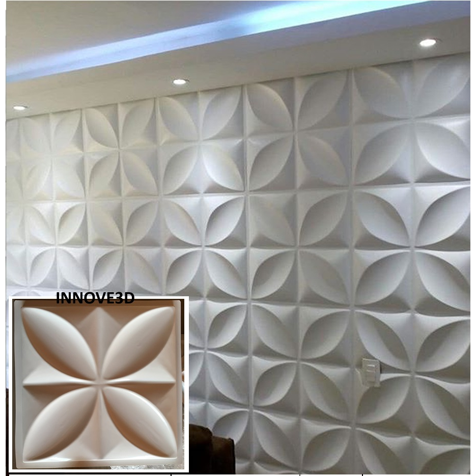 Forma 3d Molde Gesso 3d Floral Petala 39x39cm ABS 1,5mm Molde para gesso ou cimenticio 3d IN613
