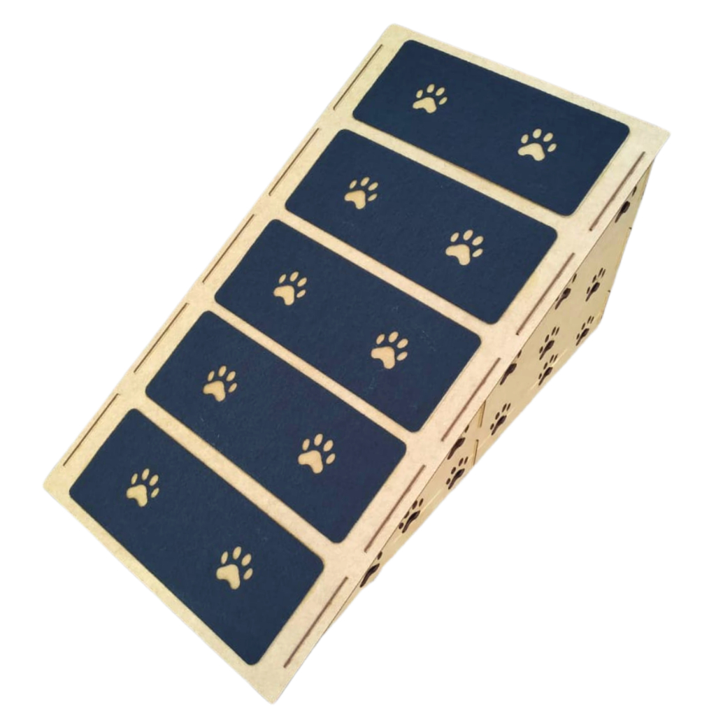 Rampa pet cachorro gato 30cm com carpete antiderrapante para subir na cama e sofá