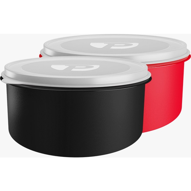 Pote Organizador Porta Vasilha Alimento simular a Tupperware 1,6L Preto ou Vermelho