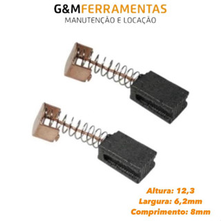 Par Escovas de Carvão Para Ferramentas Esmerilhadeira Black Decker G730 B2 e G730 BR