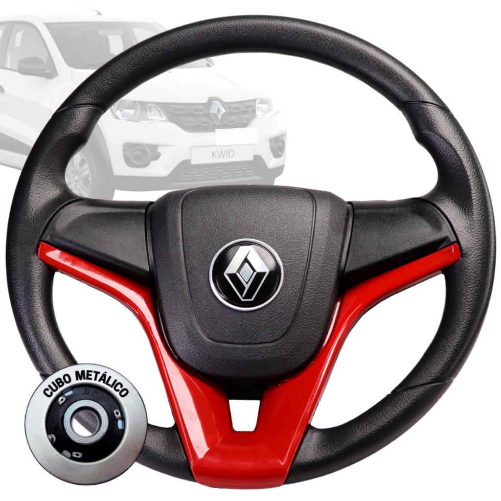 Volante Esportivo cruze vermelho para renault Clio/Logan/Sandero/Megane/Kangoo/ em Oferta na Shopee
