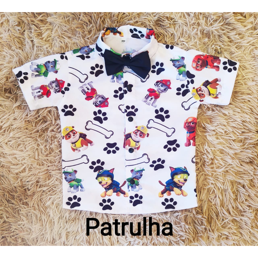 Camisa Temática Patrulha Canina Aniversário
