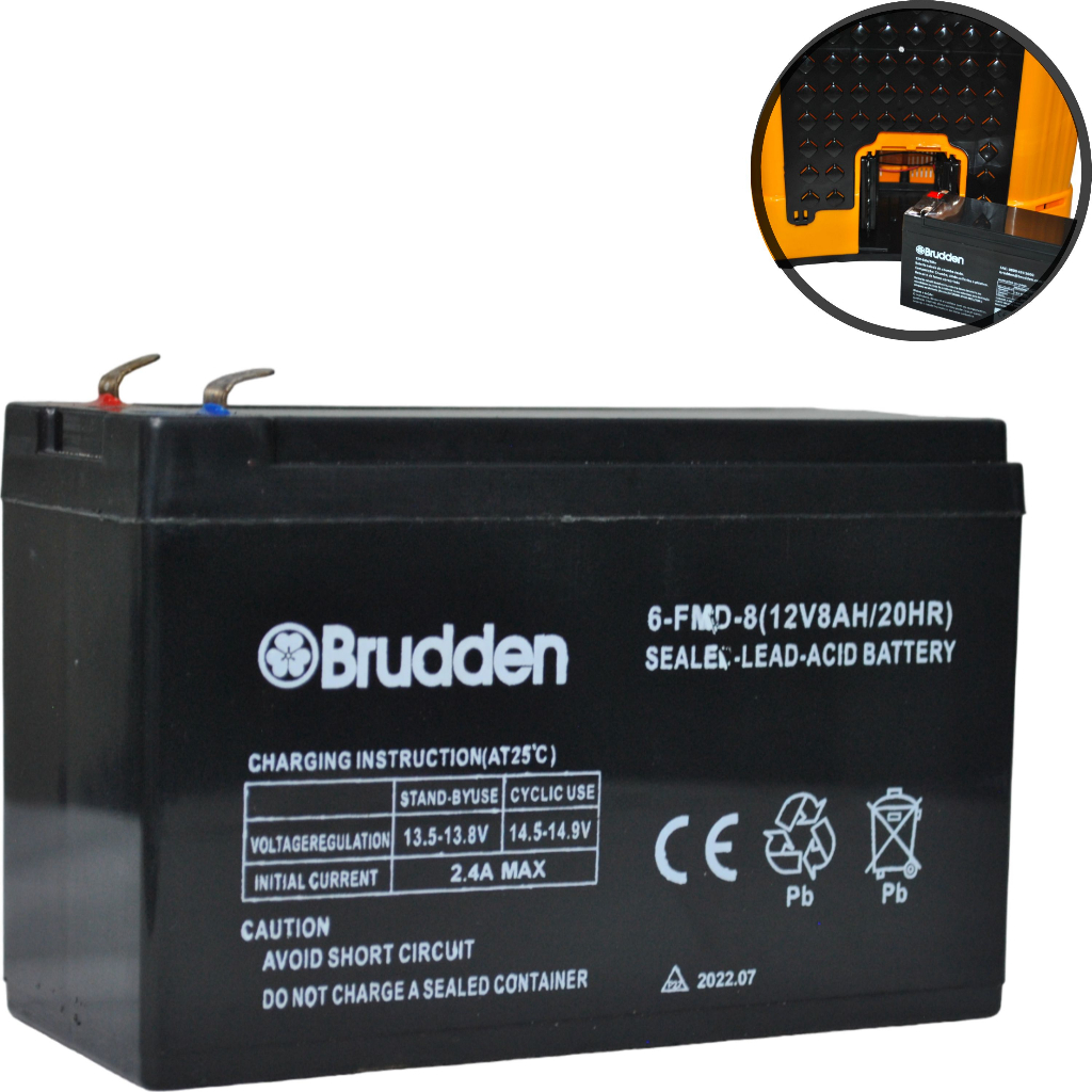 Bateria 12v 8ah Recarregável para Pulverizador Elétrico Costal Brudden em Oferta na Shopee