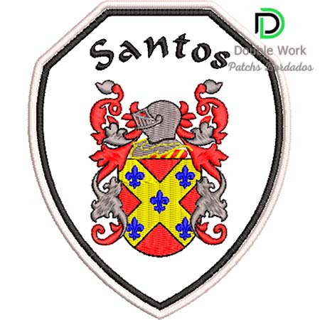 Patch Bordado Brasão família Santos 11x9 cm Cód.4015