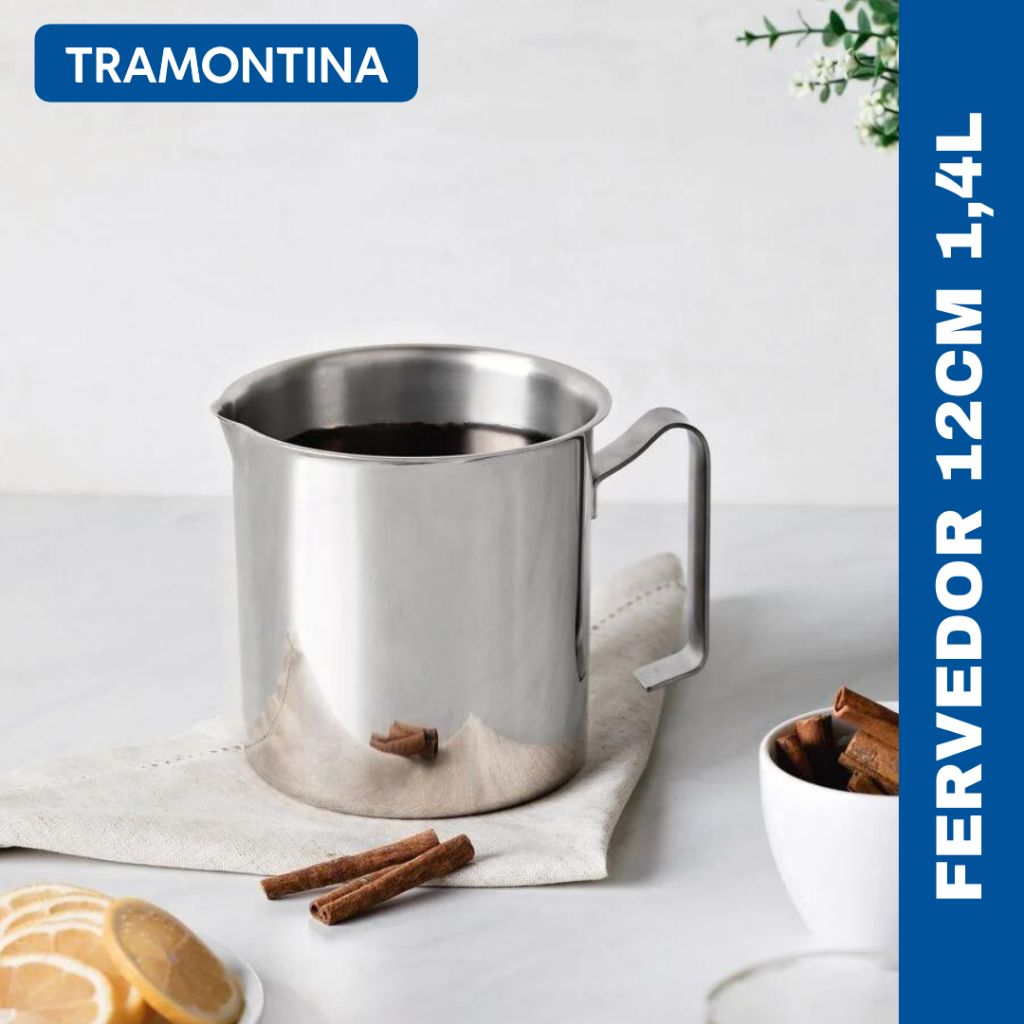Caneca Leiteira Fervedor Aço Inox Tramontina Indução 1,4 Litros em Oferta na Shopee