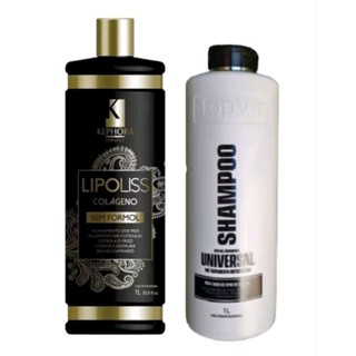 Escova Lipoliss Sem Formol Kephora 1l + Shampoo Antiresíduo 1L