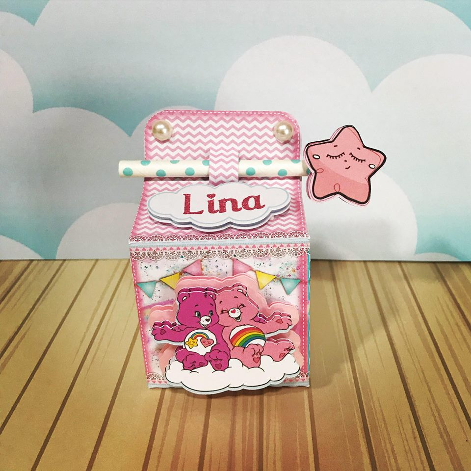 Caixa Canudo Personalizada Festa  URSINHOS CARINHOSOS Lembrancinha Pegue e Monte