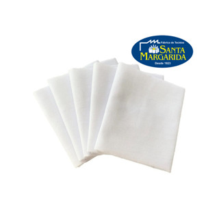 Kit 10 Panos Prato Pé de Galinha Com Bainha Liso Branco Santa Margarida