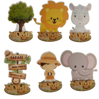 Centros de Mesa 12  Safari variado Personalizado Lembranças Festa em Oferta na Shopee