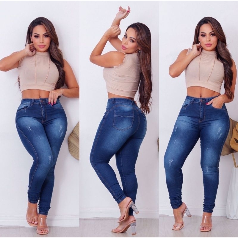 calça jeans feminina com laycra wissam jeans