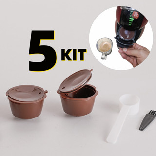 5 KIT Capsula Reutilizável Dolce Gusto Copo Filtro Da Cápsula Café Nescafe Recarregáveis