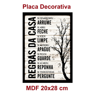 Placa Decorativa Quadro Regras Da Casa em Oferta na Shopee