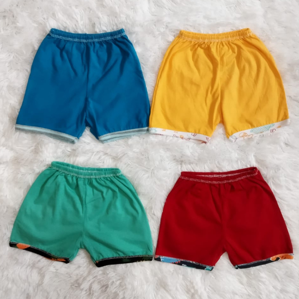 Short infantil, bebê menina menino cores sortidas 100% algodão